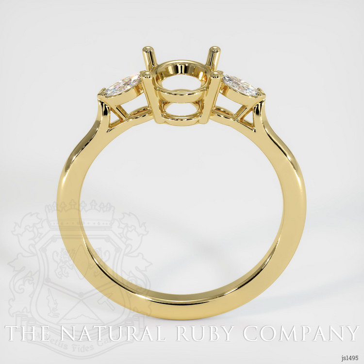 18K Yellow Gold Three Stone Ring Setting