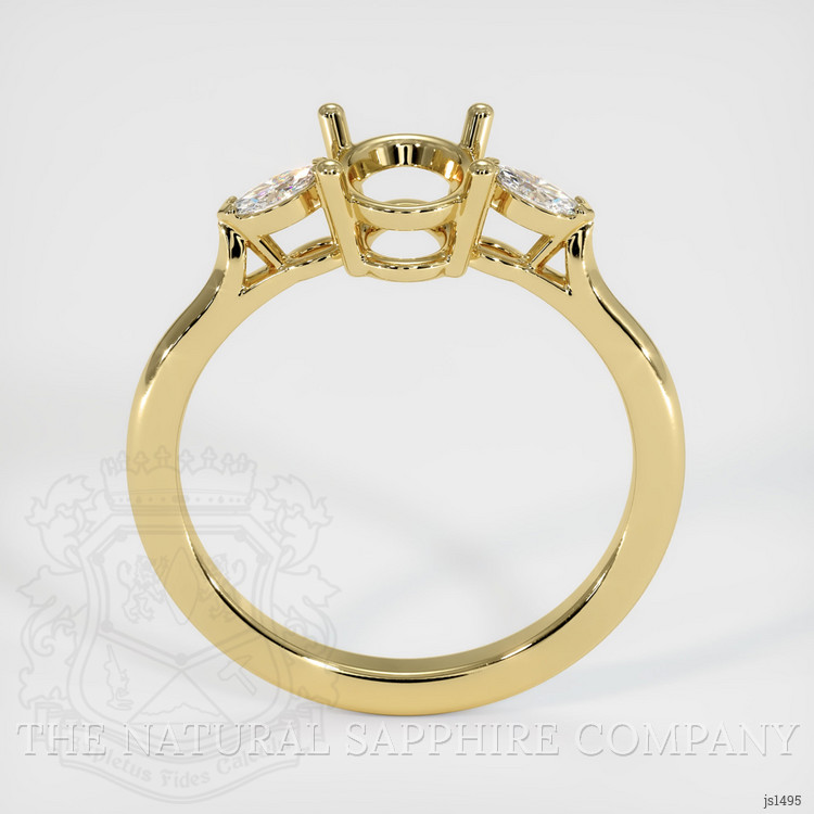 18K Yellow Gold Three Stone Ring Setting