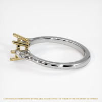 14K Yellow & White Three Stone Ring Setting Image