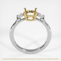 14K Yellow & White Three Stone Ring Setting Image