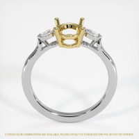 18K Yellow & White Three Stone Ring Setting Image