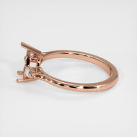 14K Rose Gold Three Stone Ring Setting Image