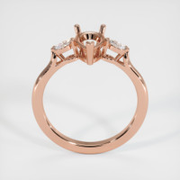 14K Rose Gold Three Stone Ring Setting Image