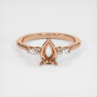 18K Rose Gold Three Stone Ring Setting Image