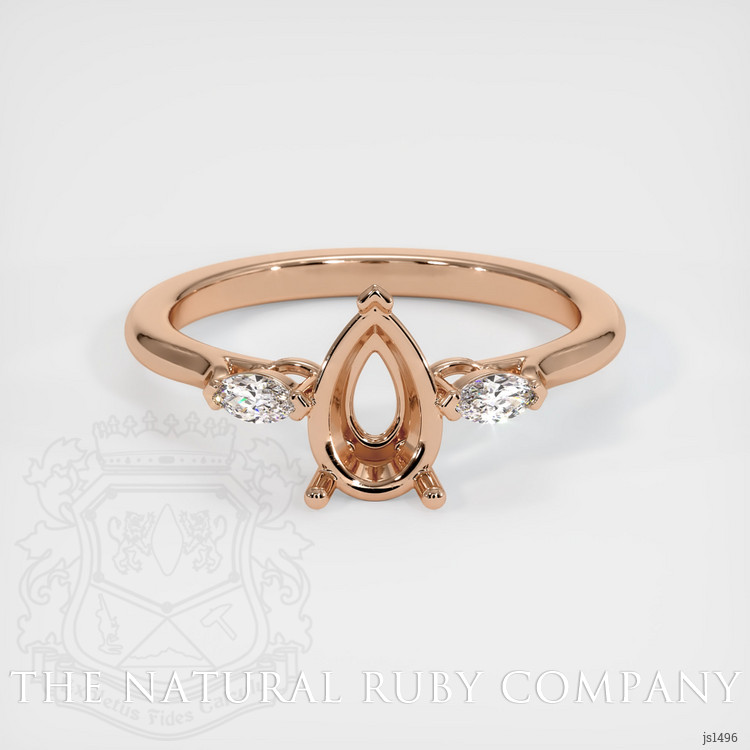 18K Rose Gold Three Stone Ring Setting