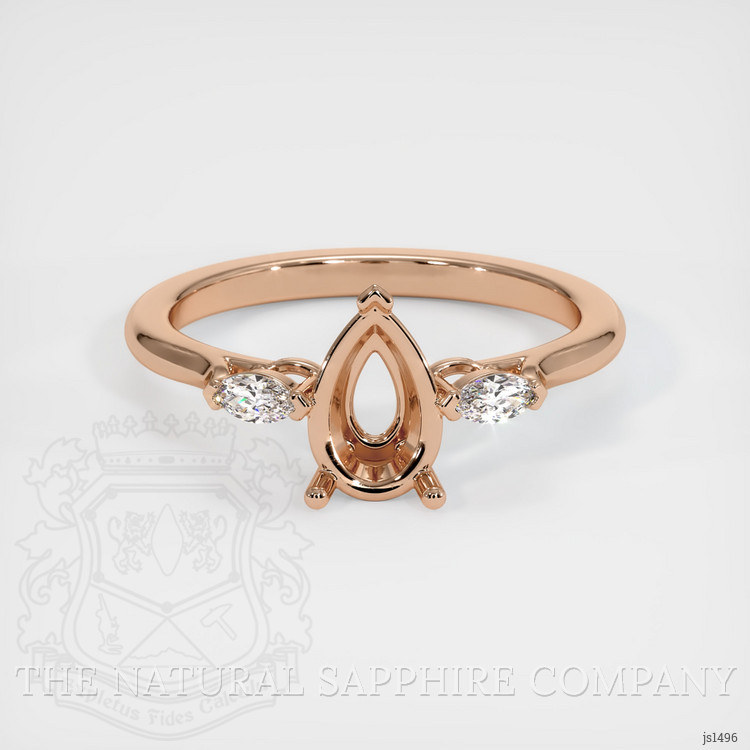18K Rose Gold Three Stone Ring Setting