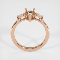18K Rose Gold Three Stone Ring Setting Image