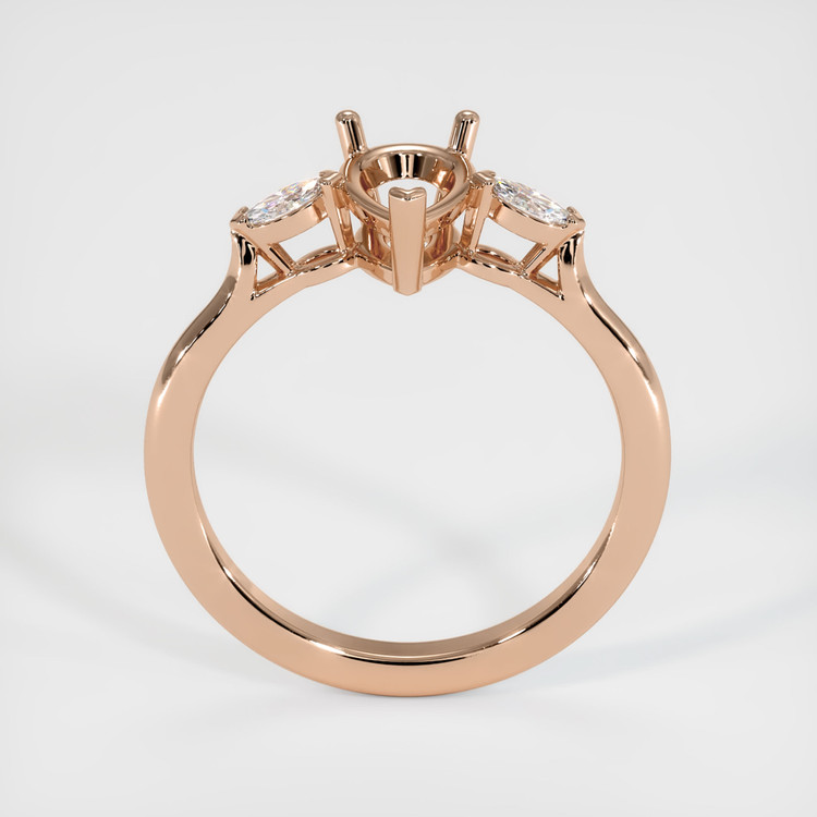 18K Rose Gold Three Stone Ring Setting