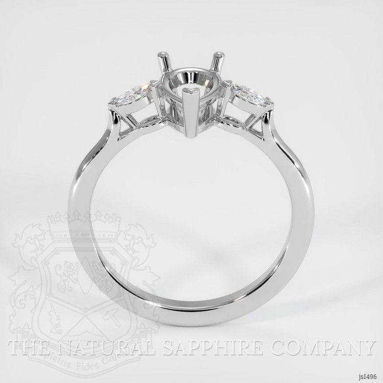 10K White Gold Three Stone Ring Setting