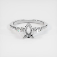 14K White Gold Three Stone Ring Setting Image