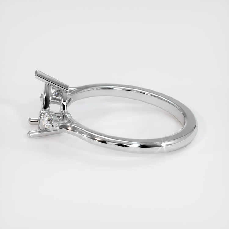 14K White Gold Three Stone Ring Setting