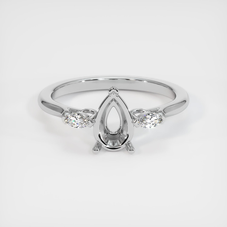 18K White Gold Three Stone Ring Setting