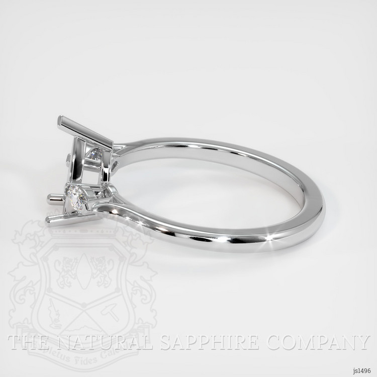 18K White Gold Three Stone Ring Setting
