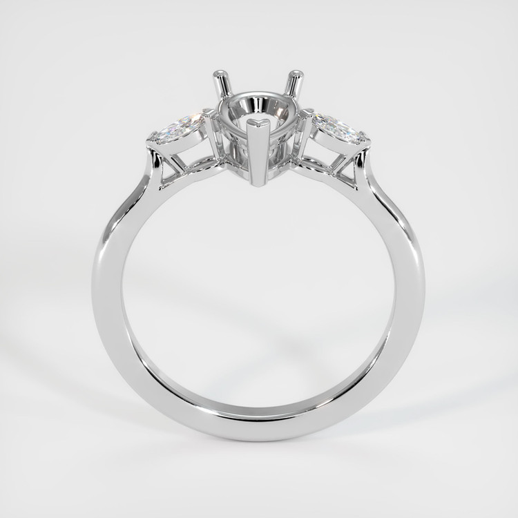 18K White Gold Three Stone Ring Setting