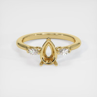 10K Yellow Gold Three Stone Ring Setting Image