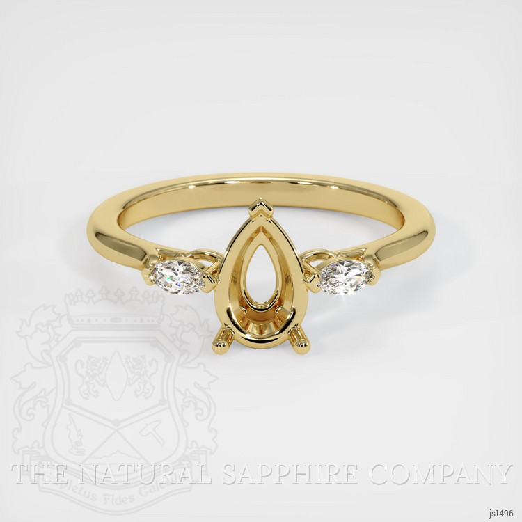 10K Yellow Gold Three Stone Ring Setting