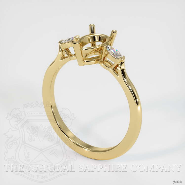 14K Yellow Gold Three Stone Ring Setting