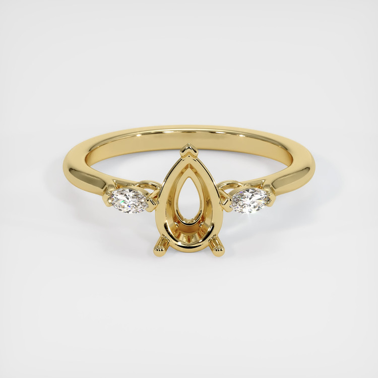 14K Yellow Gold Three Stone Ring Setting