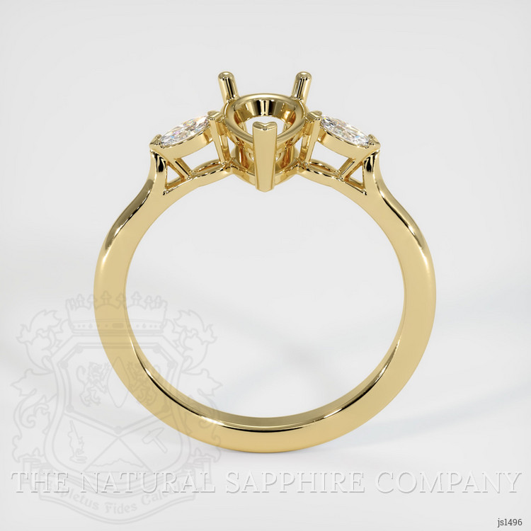 14K Yellow Gold Three Stone Ring Setting