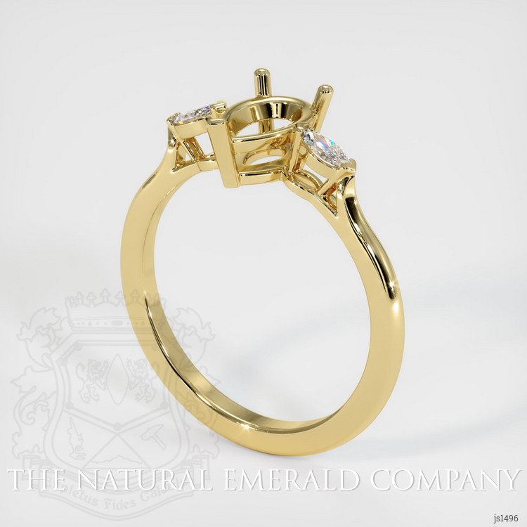 18K Yellow Gold Three Stone Ring Setting