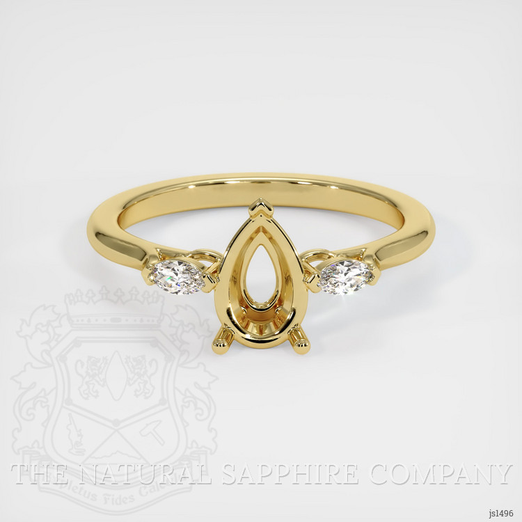 18K Yellow Gold Three Stone Ring Setting