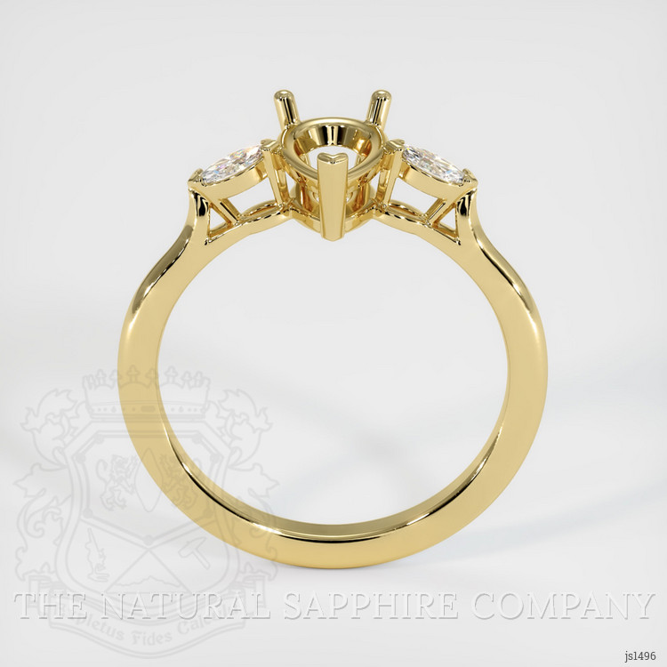 18K Yellow Gold Three Stone Ring Setting