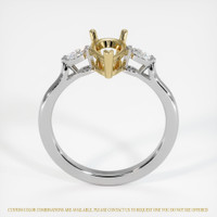 14K Yellow & White Three Stone Ring Setting Image