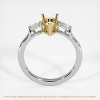 18K Yellow & White Three Stone Ring Setting Image