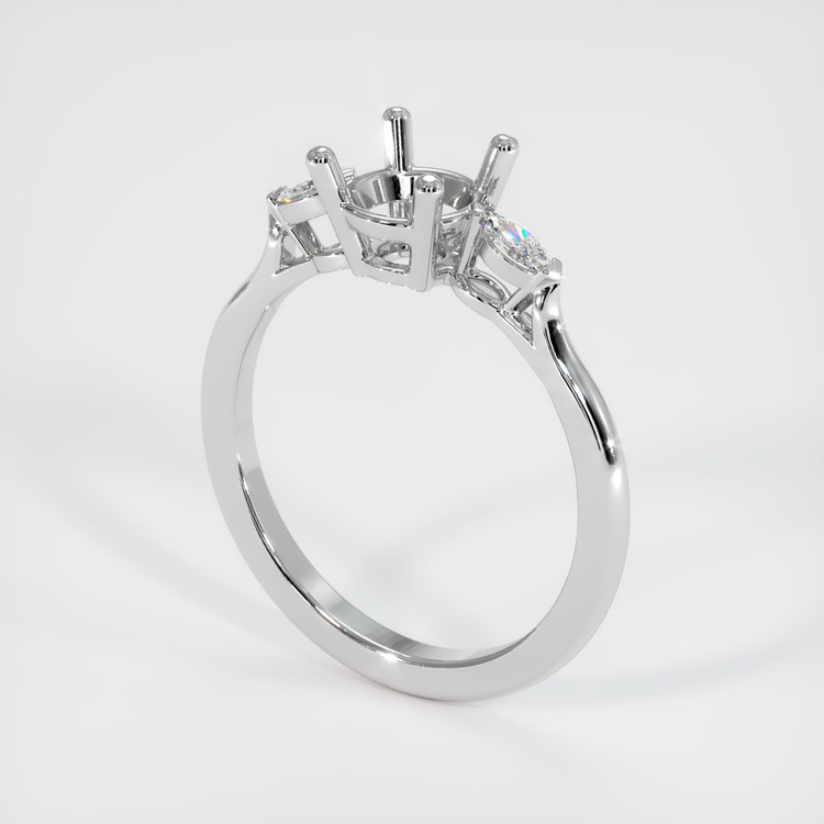 Platinum 950 Three Stone Ring Setting