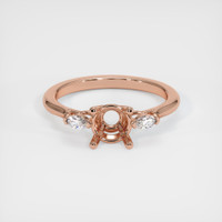 14K Rose Gold Three Stone Ring Setting Image