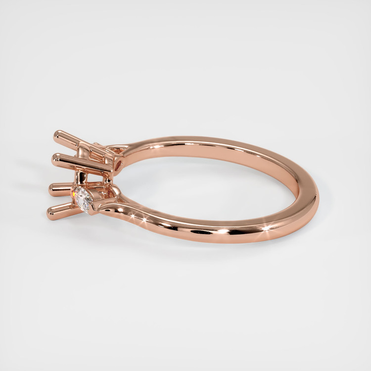 14K Rose Gold Three Stone Ring Setting