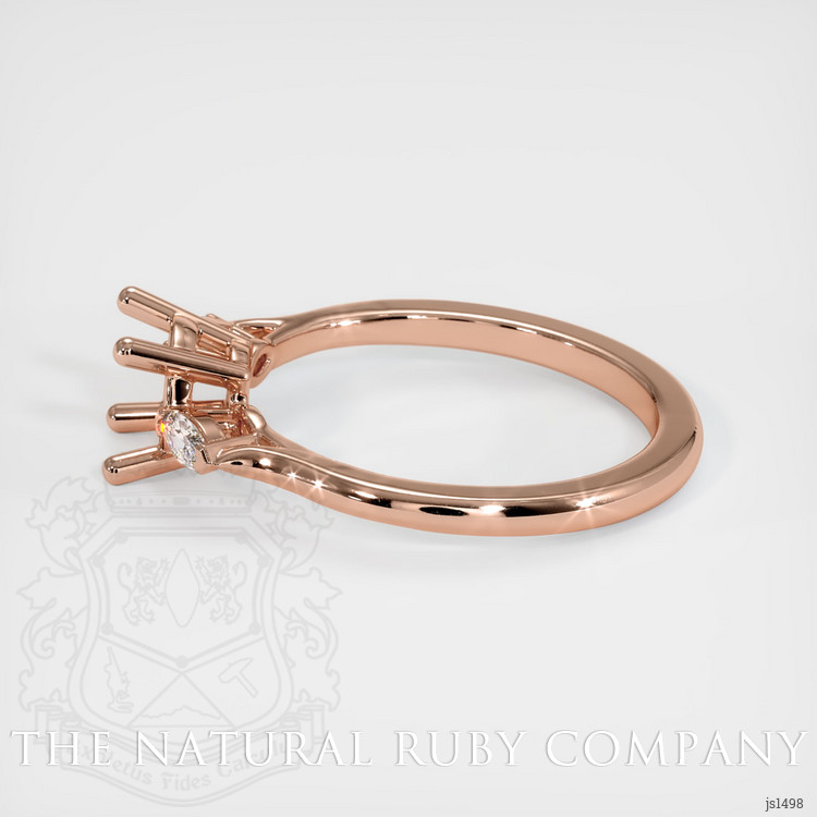 14K Rose Gold Three Stone Ring Setting