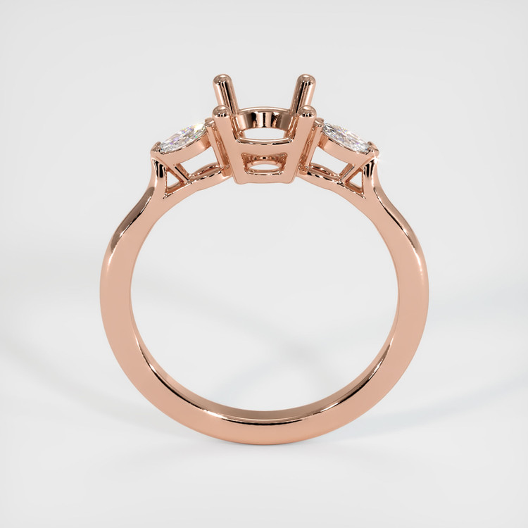 14K Rose Gold Three Stone Ring Setting