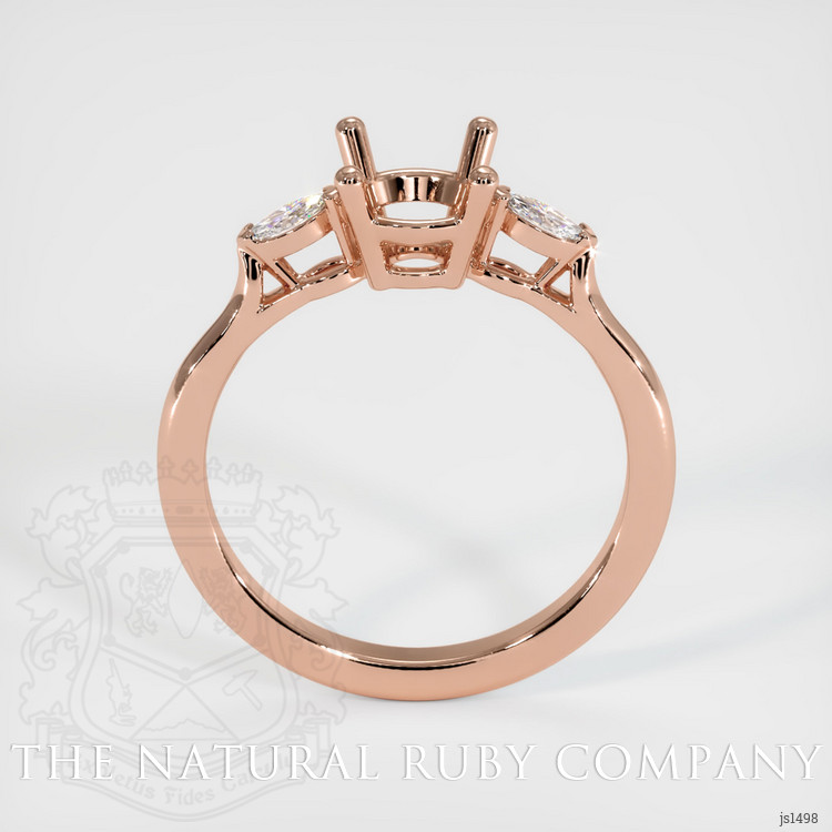 14K Rose Gold Three Stone Ring Setting