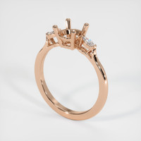 18K Rose Gold Three Stone Ring Setting Video