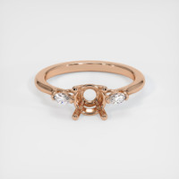 18K Rose Gold Three Stone Ring Setting Image