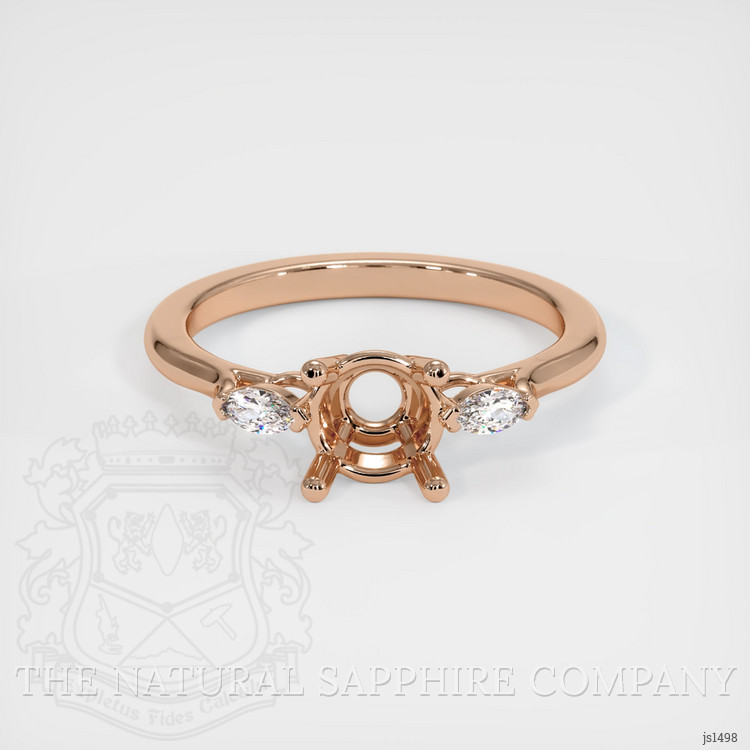 18K Rose Gold Three Stone Ring Setting