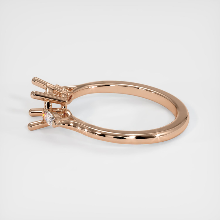 18K Rose Gold Three Stone Ring Setting
