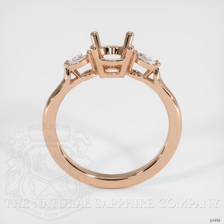 18K Rose Gold Three Stone Ring Setting