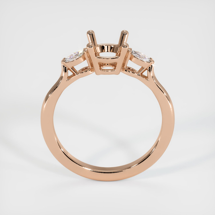 18K Rose Gold Three Stone Ring Setting