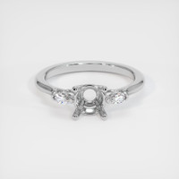 10K White Gold Three Stone Ring Setting Image