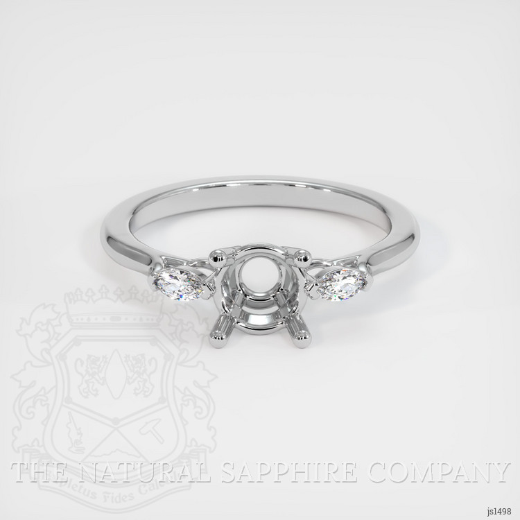 10K White Gold Three Stone Ring Setting