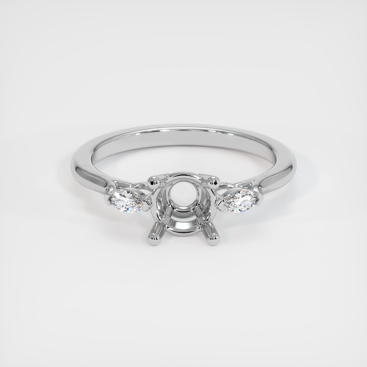 18K White Gold Three Stone Ring Setting