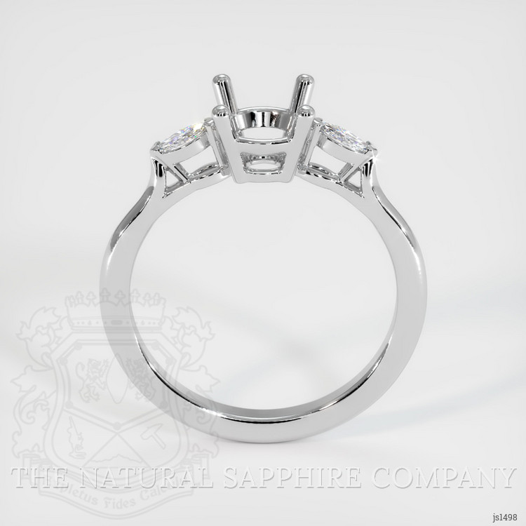 18K White Gold Three Stone Ring Setting