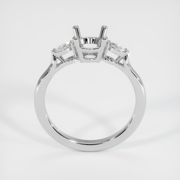 18K White Gold Three Stone Ring Setting