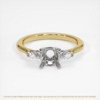 14K White & Yellow Three Stone Ring Setting Image