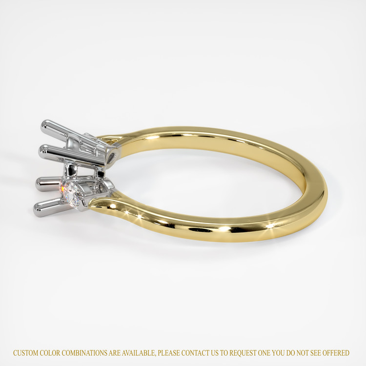 14K White & Yellow Three Stone Ring Setting