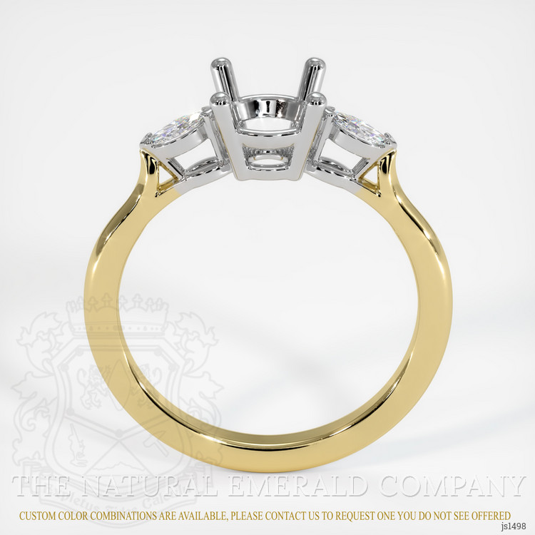 18K White & Yellow Three Stone Ring Setting