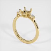10K Yellow Gold Three Stone Ring Setting Video