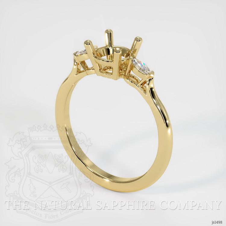 14K Yellow Gold Three Stone Ring Setting